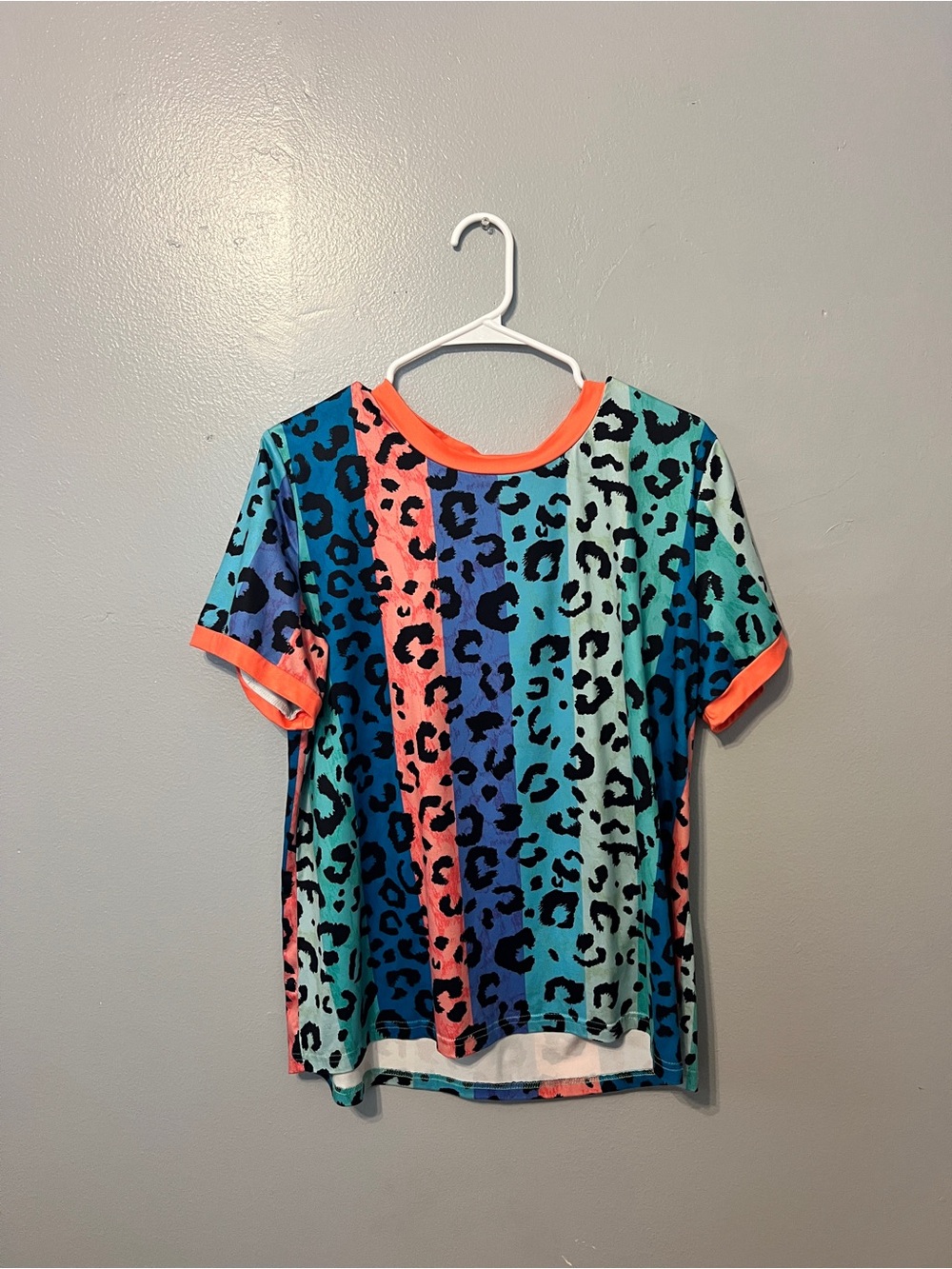 Girls' Neon Leopard Stripe Tee - Multi